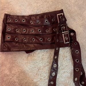 Stylish Brown Belt with Silver Accents